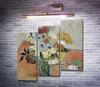 Натюрморт: японская ваза с розами и анемонами (Still Life - Japanese Vase with Roses and Anemones), 1890