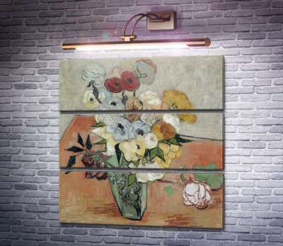 Натюрморт: японская ваза с розами и анемонами (Still Life - Japanese Vase with Roses and Anemones), 1890