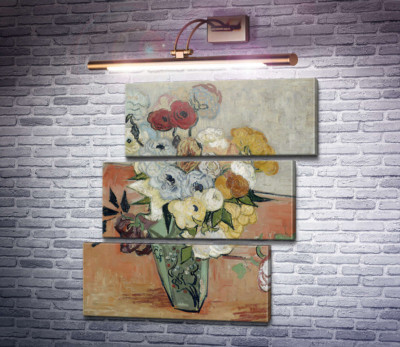 Натюрморт: японская ваза с розами и анемонами (Still Life - Japanese Vase with Roses and Anemones), 1890