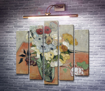 Натюрморт: японская ваза с розами и анемонами (Still Life - Japanese Vase with Roses and Anemones), 1890