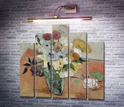 Натюрморт: японская ваза с розами и анемонами (Still Life - Japanese Vase with Roses and Anemones), 1890