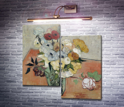 Натюрморт: японська ваза з трояндами і анемонами (Still Life - Japanese Vase with Roses and Anemones), 1890.