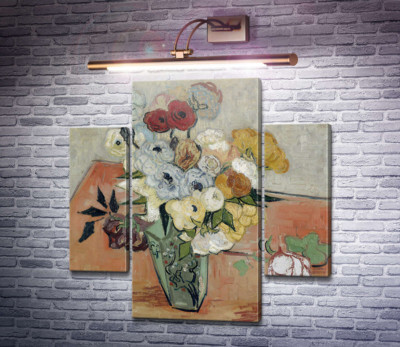 Натюрморт: японська ваза з трояндами і анемонами (Still Life - Japanese Vase with Roses and Anemones), 1890.