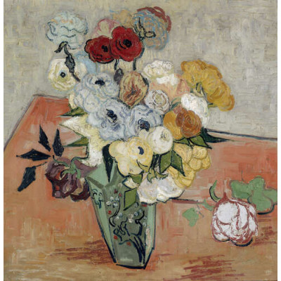 Натюрморт: японская ваза с розами и анемонами (Still Life - Japanese Vase with Roses and Anemones), 1890