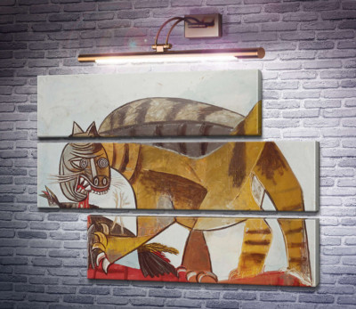 Кошка, пожирающая птицу