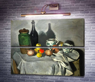 Глечик, пляшка, чашки і фрукти