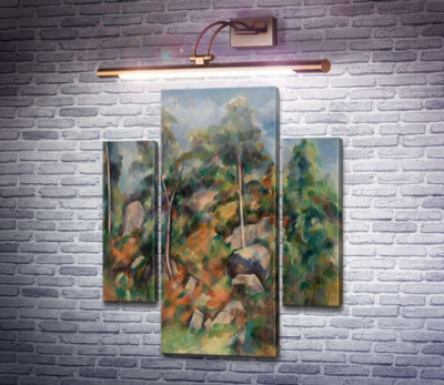 Пейзаж со скалами и деревьями