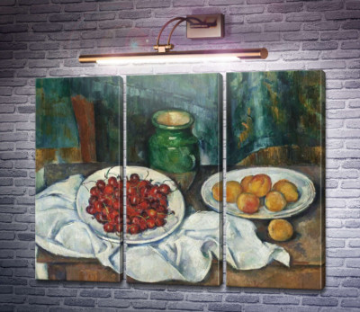 Натюрморт с вишнями и персиками