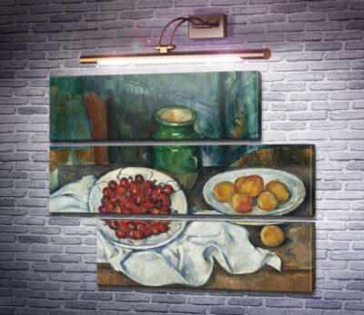 Натюрморт с вишнями и персиками