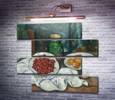 Натюрморт с вишнями и персиками