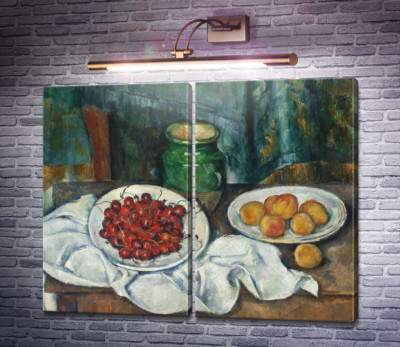 Натюрморт з вишнями і персиками