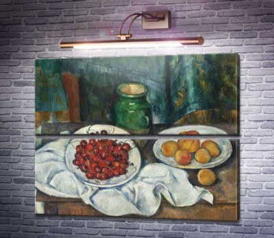 Натюрморт с вишнями и персиками