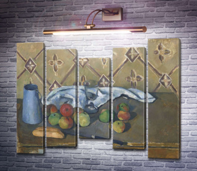 Глечик молока, рушник і фрукти
