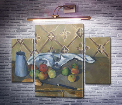 Глечик молока, рушник і фрукти