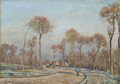 Дорога в Версаль, Лувесьен, утренний мороз