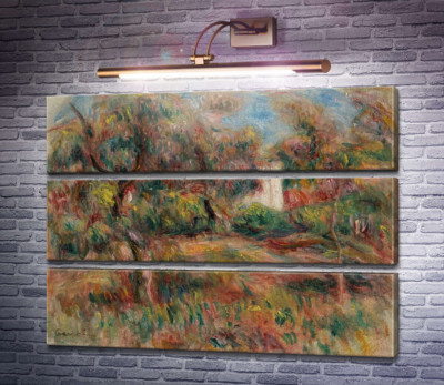 Пейзаж с хижиной в саду