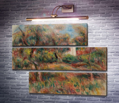 Пейзаж с хижиной в саду