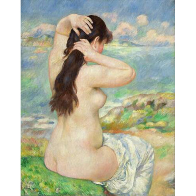 Купальщица, укладывающая волосы