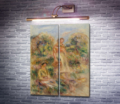 Две женщины на фоне пейзажа (этюд)