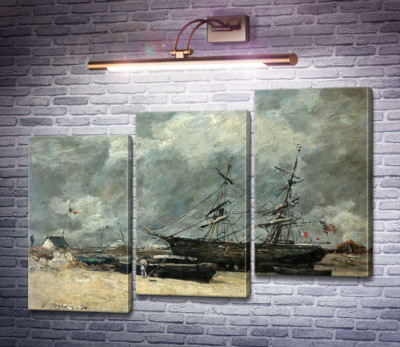 Рибачі човна на морському березі (Трувіль. Відплив.)