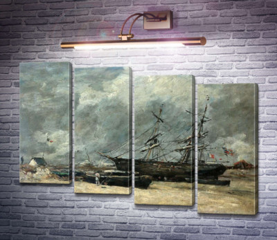 Рыбачьи лодки на морском берегу (Трувиль. Отлив.)