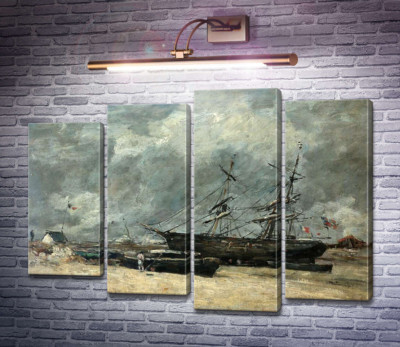 Рыбачьи лодки на морском берегу (Трувиль. Отлив.)