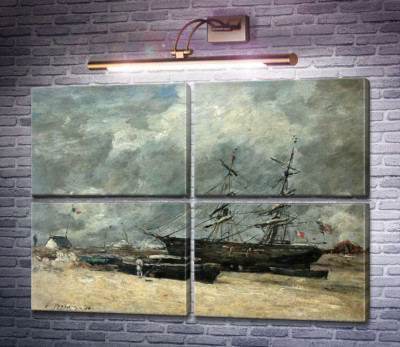 Рибачі човна на морському березі (Трувіль. Відплив.)