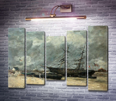 Рибачі човна на морському березі (Трувіль. Відплив.)