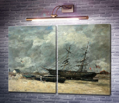 Рыбачьи лодки на морском берегу (Трувиль. Отлив.)