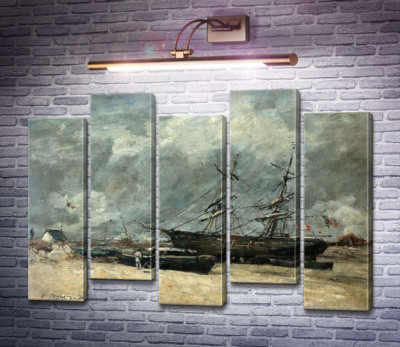Рибачі човна на морському березі (Трувіль. Відплив.)