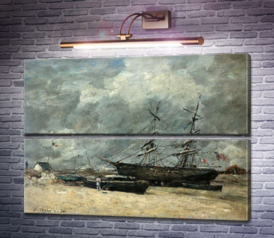 Рыбачьи лодки на морском берегу (Трувиль. Отлив.)