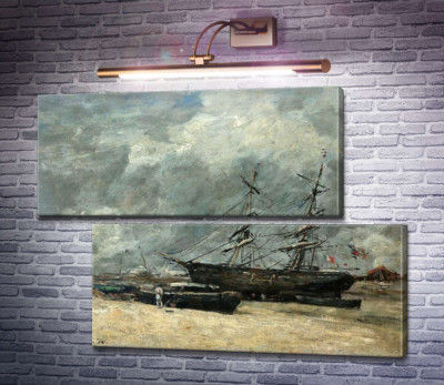 Рыбачьи лодки на морском берегу (Трувиль. Отлив.)