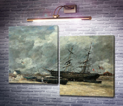 Рибачі човна на морському березі (Трувіль. Відплив.)