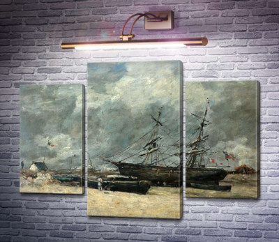 Рыбачьи лодки на морском берегу (Трувиль. Отлив.)