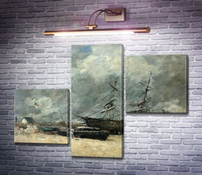 Рыбачьи лодки на морском берегу (Трувиль. Отлив.)