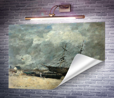 Рыбачьи лодки на морском берегу (Трувиль. Отлив.)