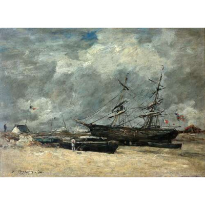 Рыбачьи лодки на морском берегу (Трувиль. Отлив.)
