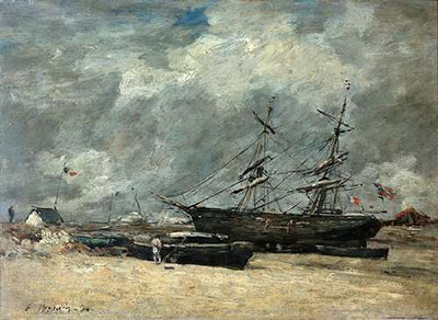 Рыбачьи лодки на морском берегу (Трувиль. Отлив.)