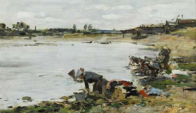 Прачки на берегу реки Тук