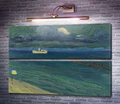 Рапалло - морской пейзаж с пароходом, Дом Ленбаха, 1906 г.