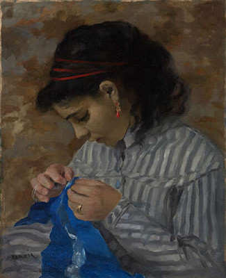 Лиза за шитьем