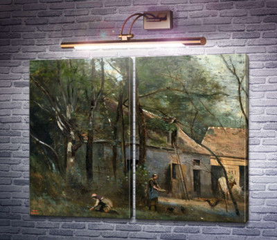 Лісовий краєвид з фермою