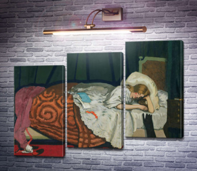 Лежащая женщина, играющая с кошкой