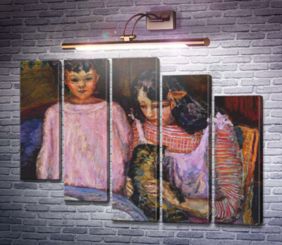 Дети с кошкой