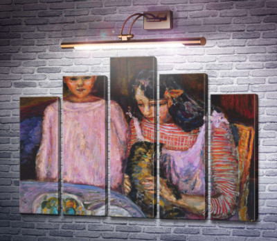 Дети с кошкой