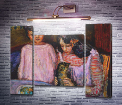 Дети с кошкой