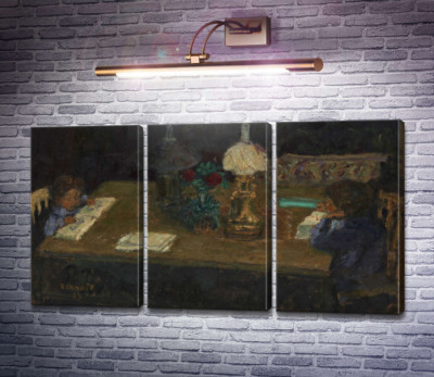 Дети, читающие книги за столом