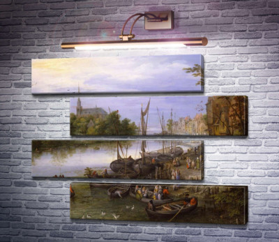 Село та пристань вздовж річки