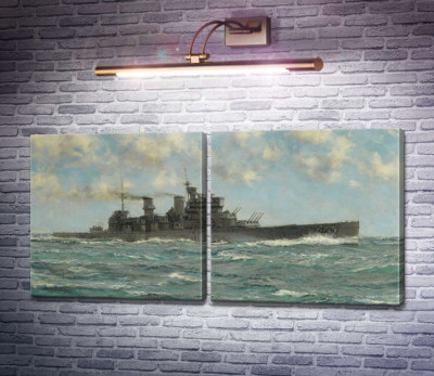 Британський лінкор HMS Howe у морі