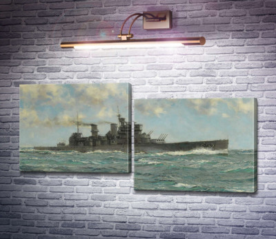 Британський лінкор HMS Howe у морі